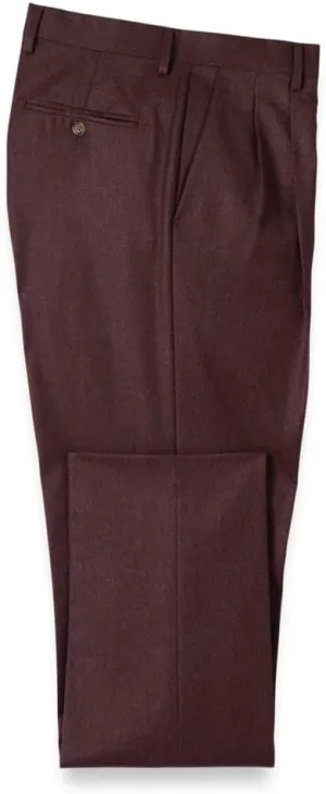 Paul Fredrick Men's Wool Flannel Pleated Pants