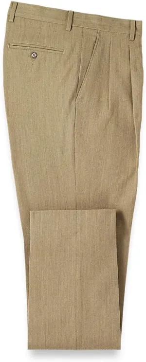 Paul Fredrick Men's Wool Flannel Pleated Pants