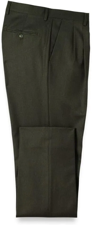 Paul Fredrick Men's Wool Flannel Pleated Pants