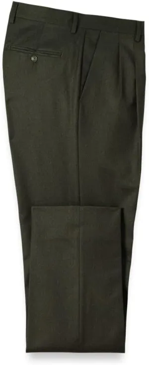 Paul Fredrick Men's Wool Flannel Pleated Pants