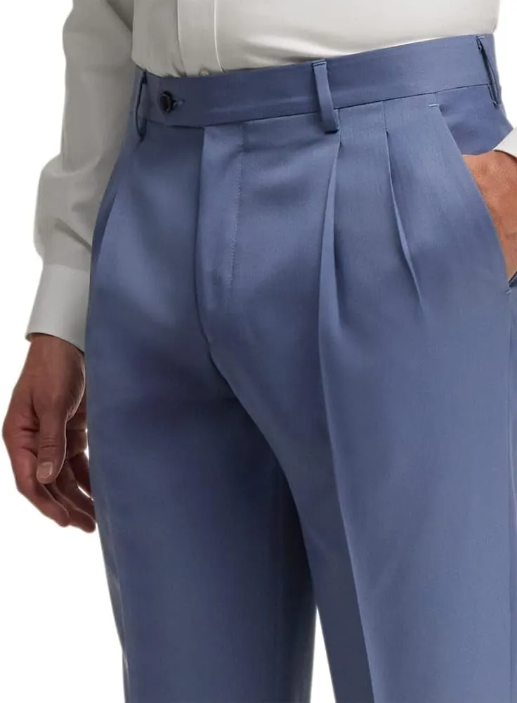 Paul Fredrick Men's Wool Gabardine Pleated Pants