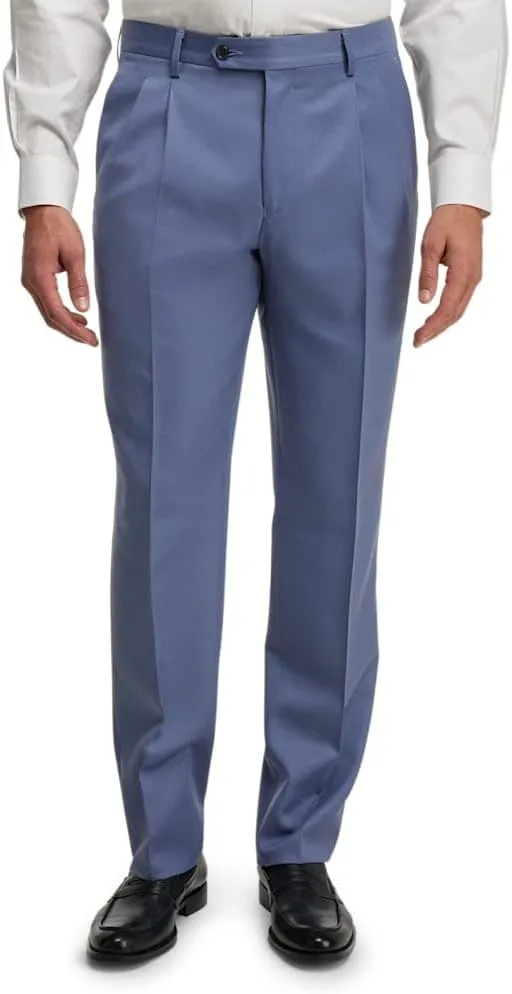 Paul Fredrick Men's Wool Gabardine Pleated Pants