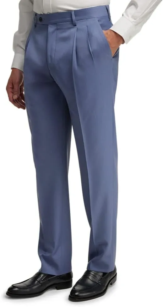 Paul Fredrick Men's Wool Gabardine Pleated Pants