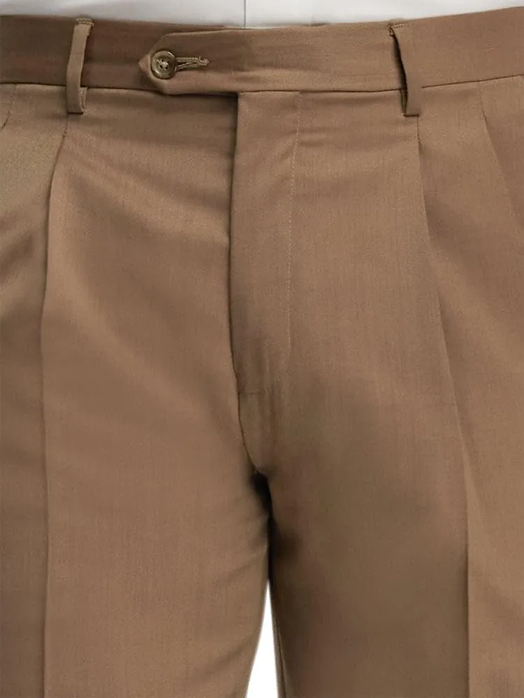 Paul Fredrick Men's Wool Gabardine Pleated Pants