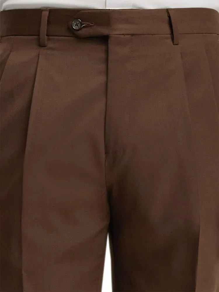 Paul Fredrick Men's Wool Gabardine Pleated Pants