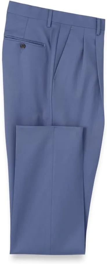 Paul Fredrick Men's Wool Gabardine Pleated Pants