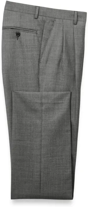 Paul Fredrick Men's Wool Sharkskin Pleated Pants