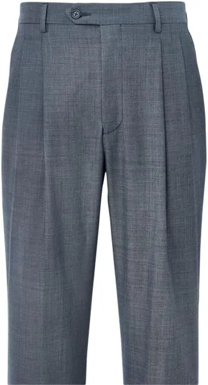Paul Fredrick Men's Wool Sharkskin Pleated Pants