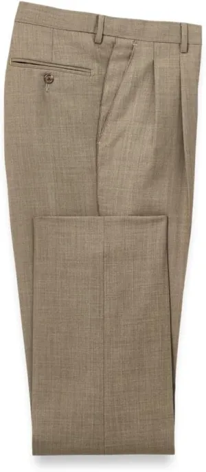 Paul Fredrick Men's Wool Sharkskin Pleated Pants