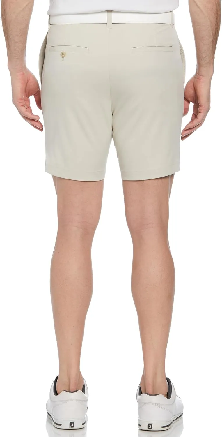PGA TOUR Men's 7” Flat Front Performance Golf Shorts with Stretch Active Waistband, Moisture-Wicking, Sun Protection