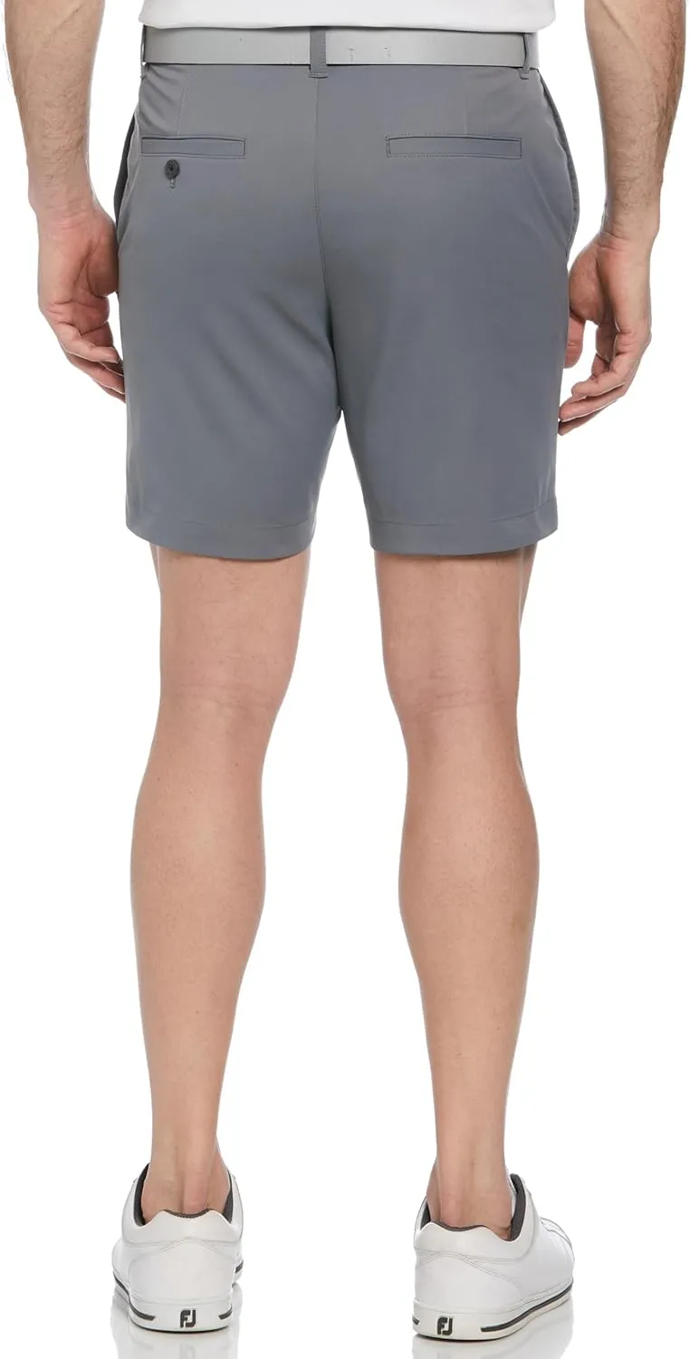 PGA TOUR Men's 7” Flat Front Performance Golf Shorts with Stretch Active Waistband, Moisture-Wicking, Sun Protection