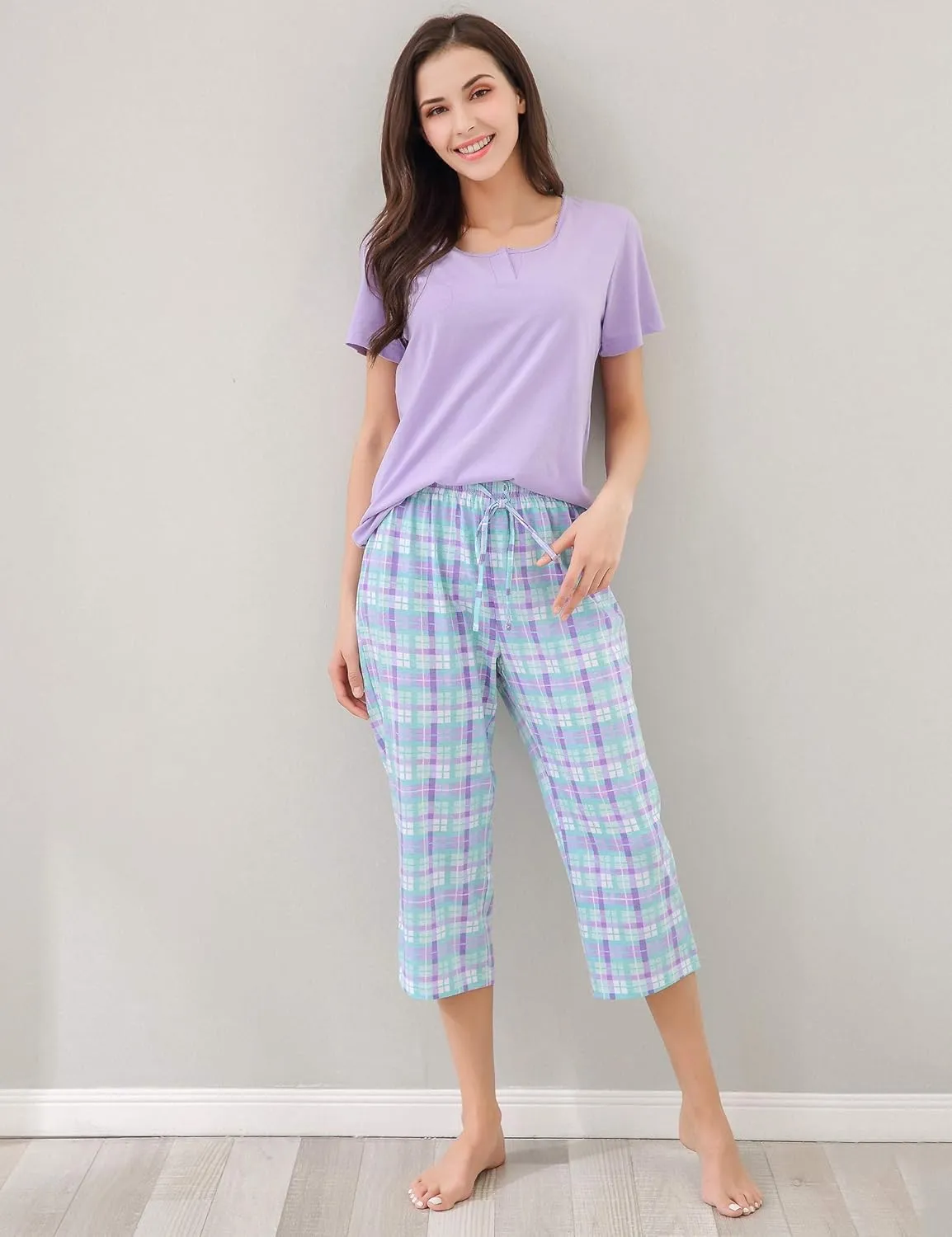 Richie House Pajamas Women Cotton Shirt - PJ Sets for Women, T-Shirt Top RHW2865