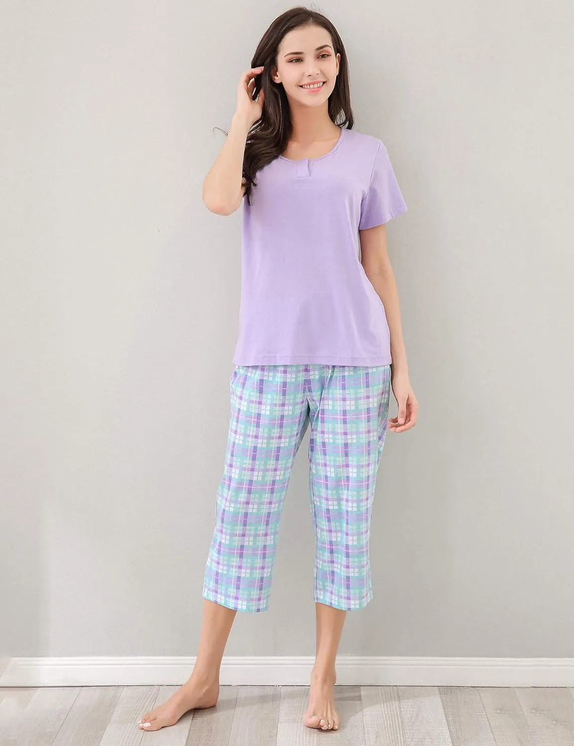 Richie House Pajamas Women Cotton Shirt - PJ Sets for Women, T-Shirt Top RHW2865