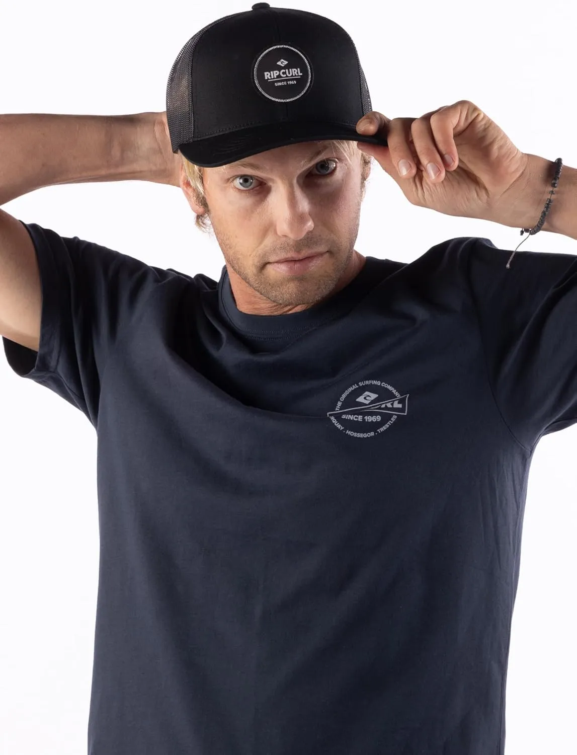 Rip Curl Curve Peak, Structured Trucker Hat, Mesh Snapback Baseball Cap for Men, Adjustable