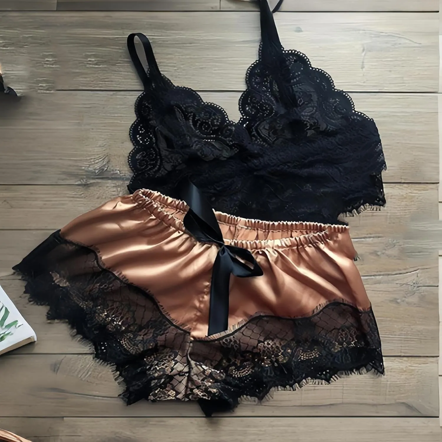 Sexy Lace Pajamas for Women Spaghetti Strap Bralette with Shorts Silk Satin Pjs Sets Soft Comfy Ladies Sleepwear 2025