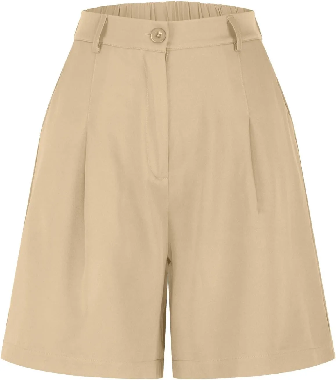 Shorts for Women Bermuda Shorts Casual Elastic High Waisted Wide Leg Shorts Pleated Dressy Summer Shorts with Pockets