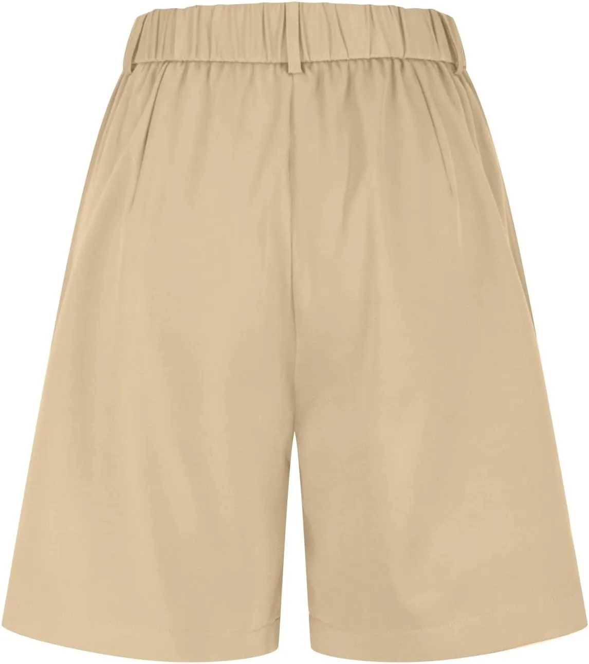 Shorts for Women Bermuda Shorts Casual Elastic High Waisted Wide Leg Shorts Pleated Dressy Summer Shorts with Pockets