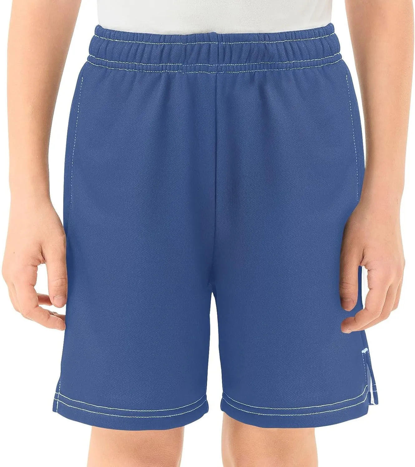 Solid Color Boys Athletic Shorts Lightweight Kids Active Basketball Shorts with Pockets