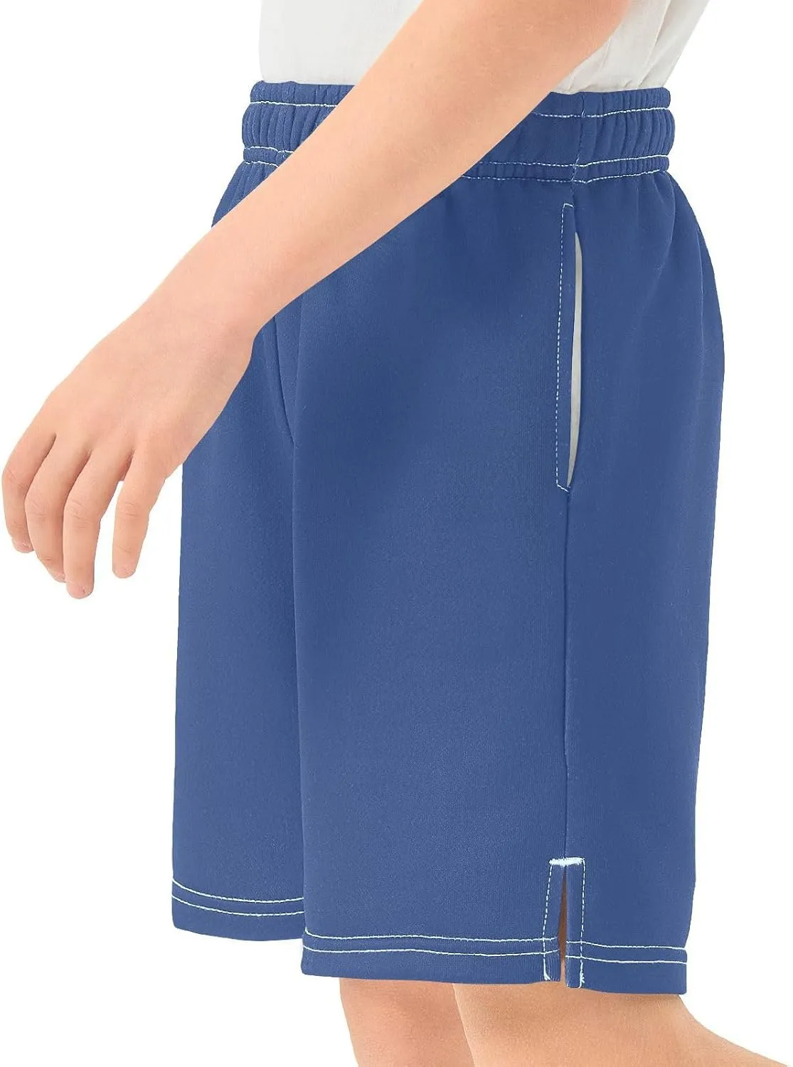 Solid Color Boys Athletic Shorts Lightweight Kids Active Basketball Shorts with Pockets