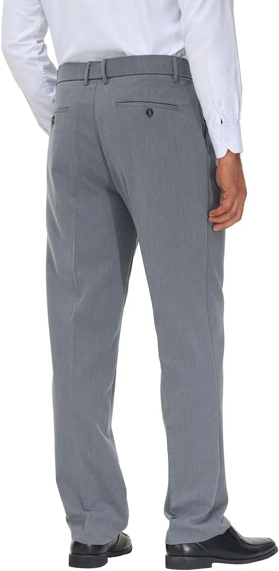 Soojun Men's Flex Pleated Front Classic Fit Dress Pants