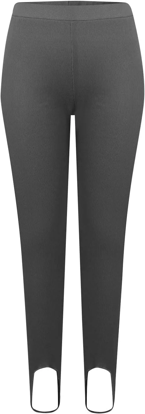 Stirrup Leggings for Women Stretch Slim Fit High Waisted Yoga Pants Tummy Control Texture Athletic Workout Tight Pants