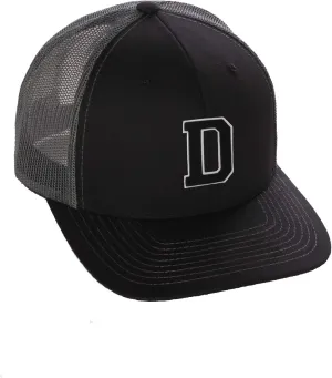 Structured Trucker Mesh Hat Custom Colors Letter D Initial Baseball Mid Profile