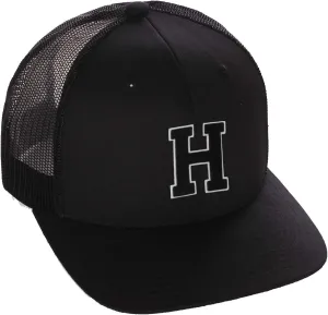 Structured Trucker Mesh Hat Custom Colors Letter H Initial Baseball Mid Profile