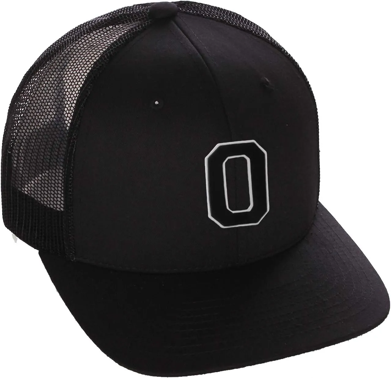 Structured Trucker Mesh Hat Custom Colors Letter O Initial Baseball Mid Profile