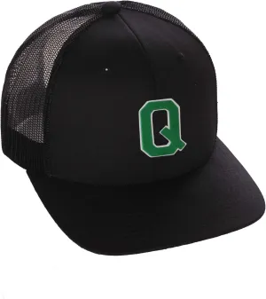 Structured Trucker Mesh Hat Custom Colors Letter Q Initial Baseball Mid Profile