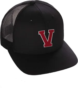 Structured Trucker Mesh Hat Custom Colors Letter V Initial Baseball Mid Profile