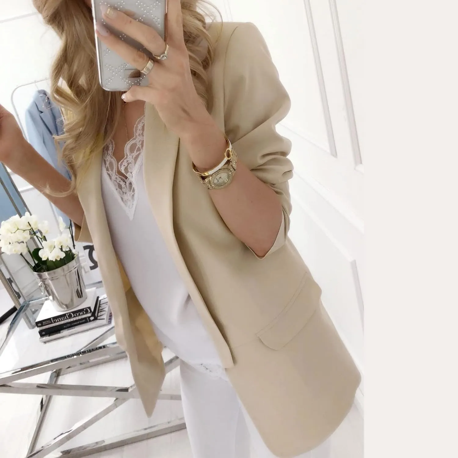 Summer Blazers for Women Lightweight Work Office Jacket Blazer Loose Lightweigth Summer Open Front Suit Jackets Outfit