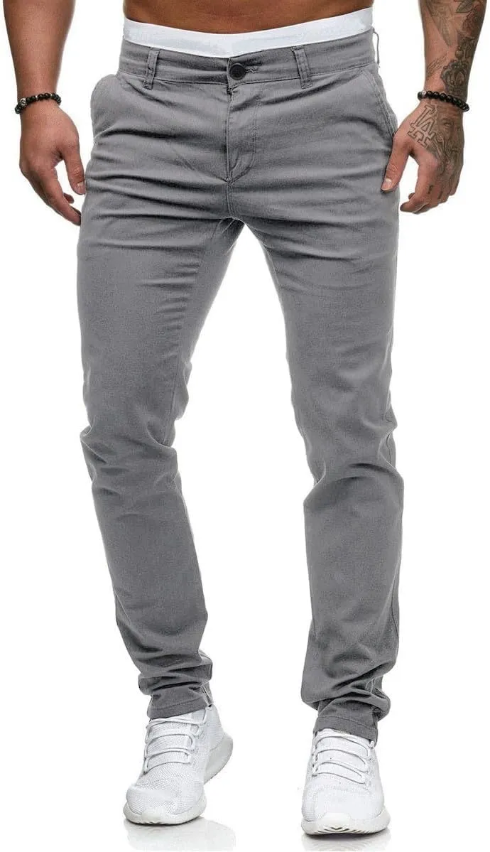 Sweatpants for Men High Street Fashion Leisure Loose Sports Running Solid Color Lace Up Pants Straight Leg Joggers