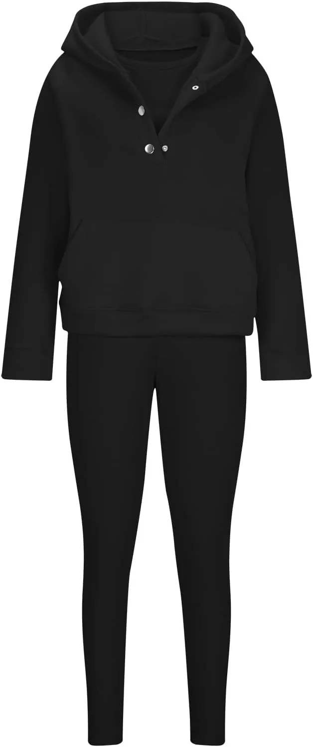 Sweatsuit Set for Women 3 Piece Oversized Outfits, Trendy Hoodie Tank Top Long Pants Matching Lounge Set