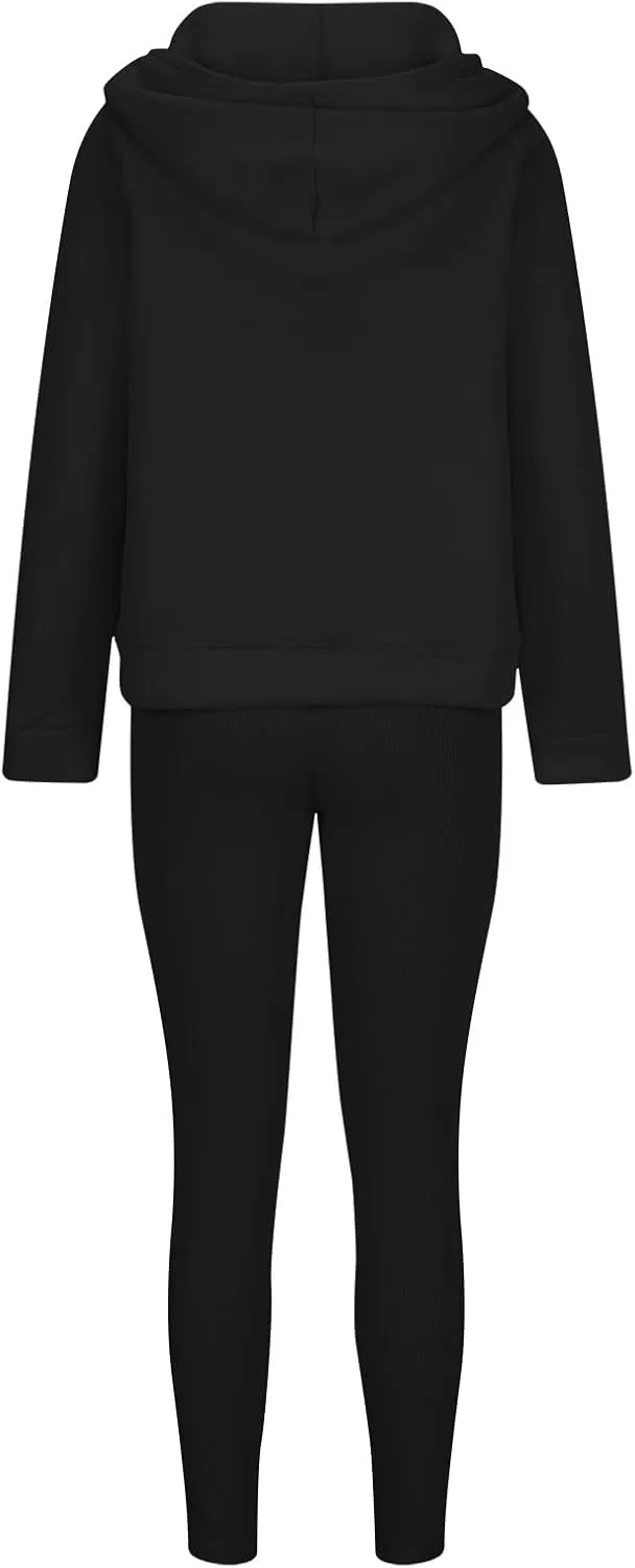 Sweatsuit Set for Women 3 Piece Oversized Outfits, Trendy Hoodie Tank Top Long Pants Matching Lounge Set