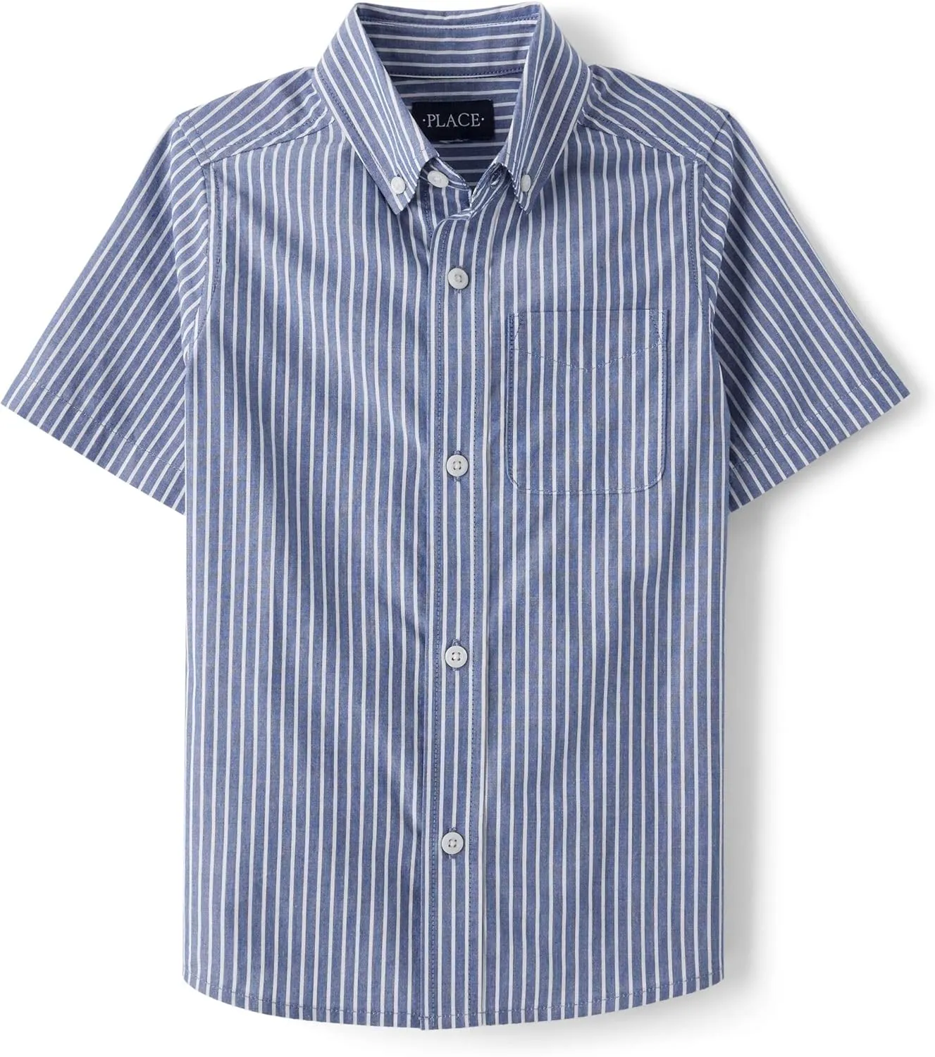 The Children's Place Boys' Short Sleeve Poplin Button Down Shirt