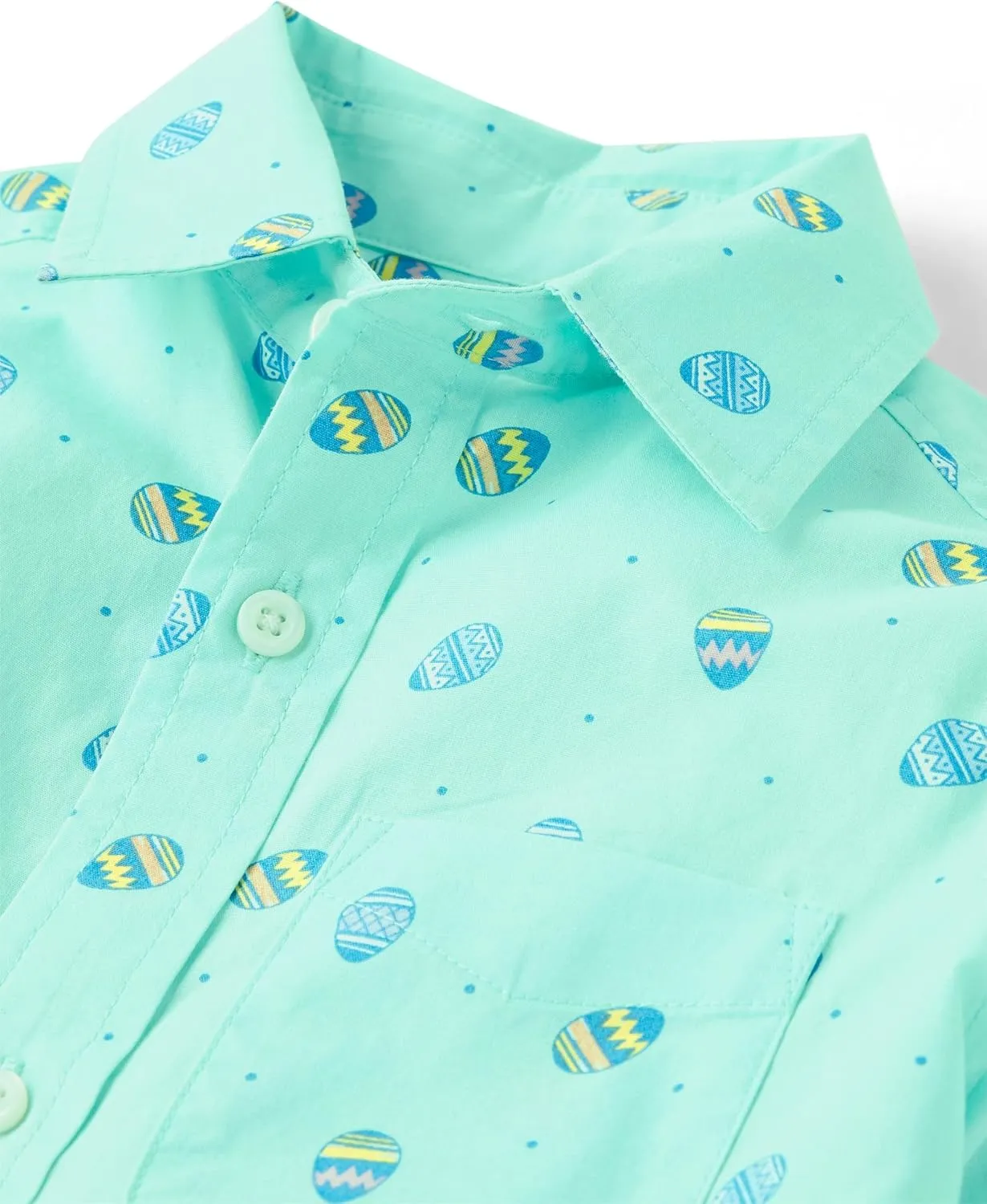 The Children's Place Boys' Short Sleeve Poplin Button Down Shirt