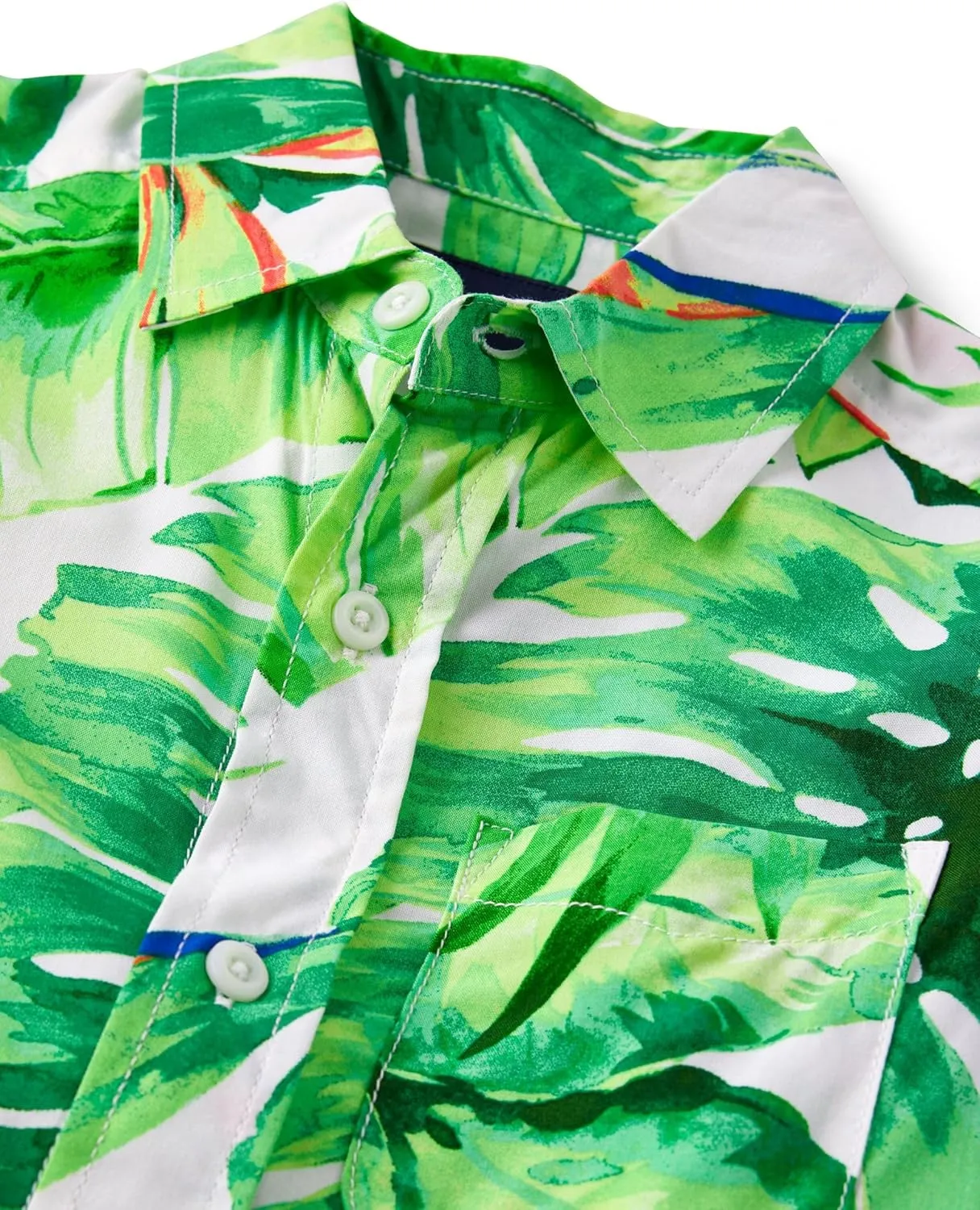 The Children's Place Boys' Short Sleeve Poplin Button Down Shirt