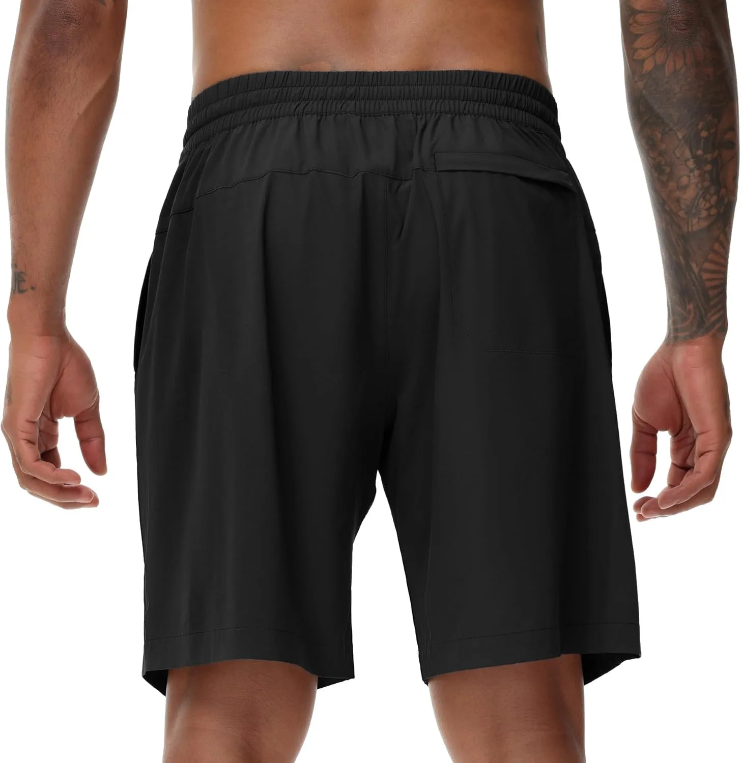 THE GYM PEOPLE Men's Running Shorts Lightweight Quick Dry Workout Shorts with Drawstring Zipper Pockets