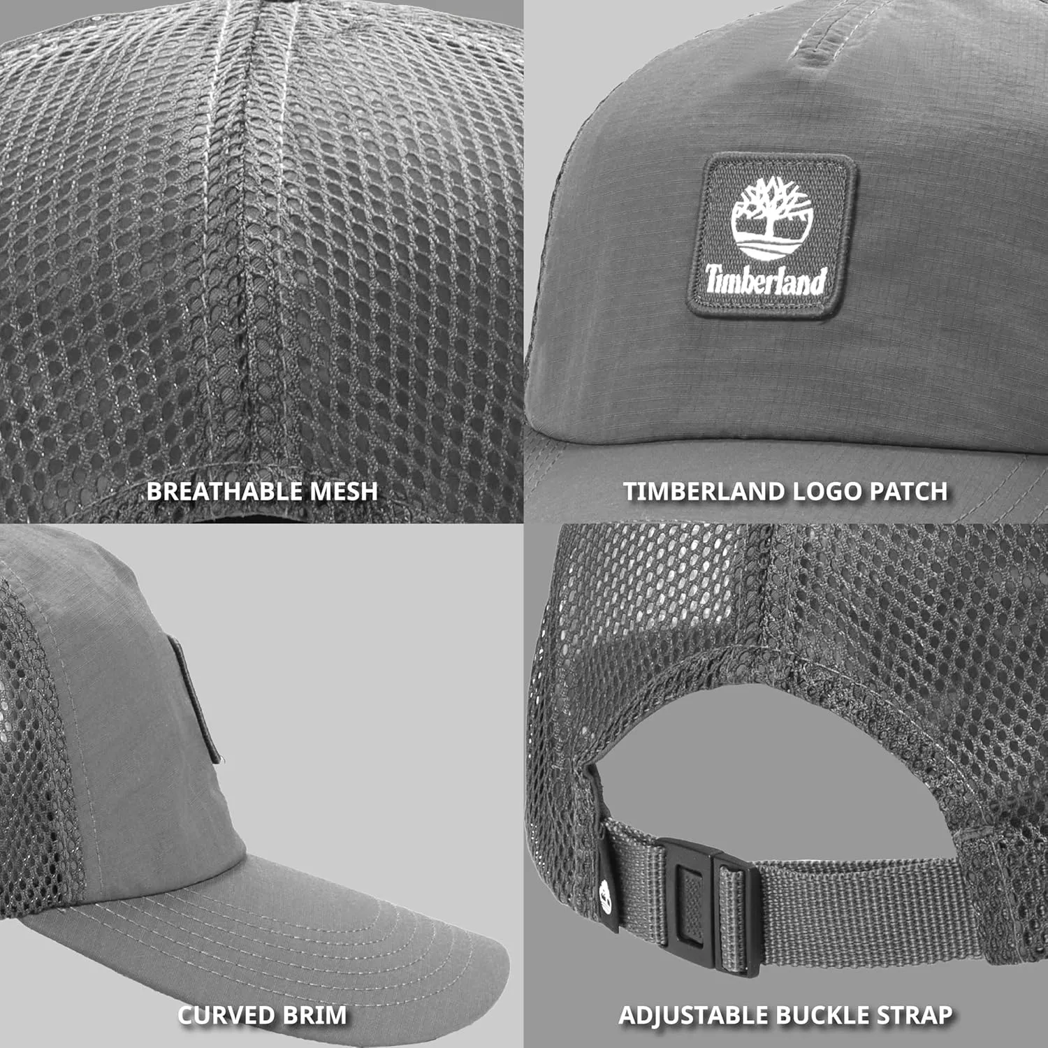 Timberland Trucker Hat, Soft Structured Baseball Cap, Adjustable Mesh Back, Curved Brim, Breathable & Lightweight – One Size