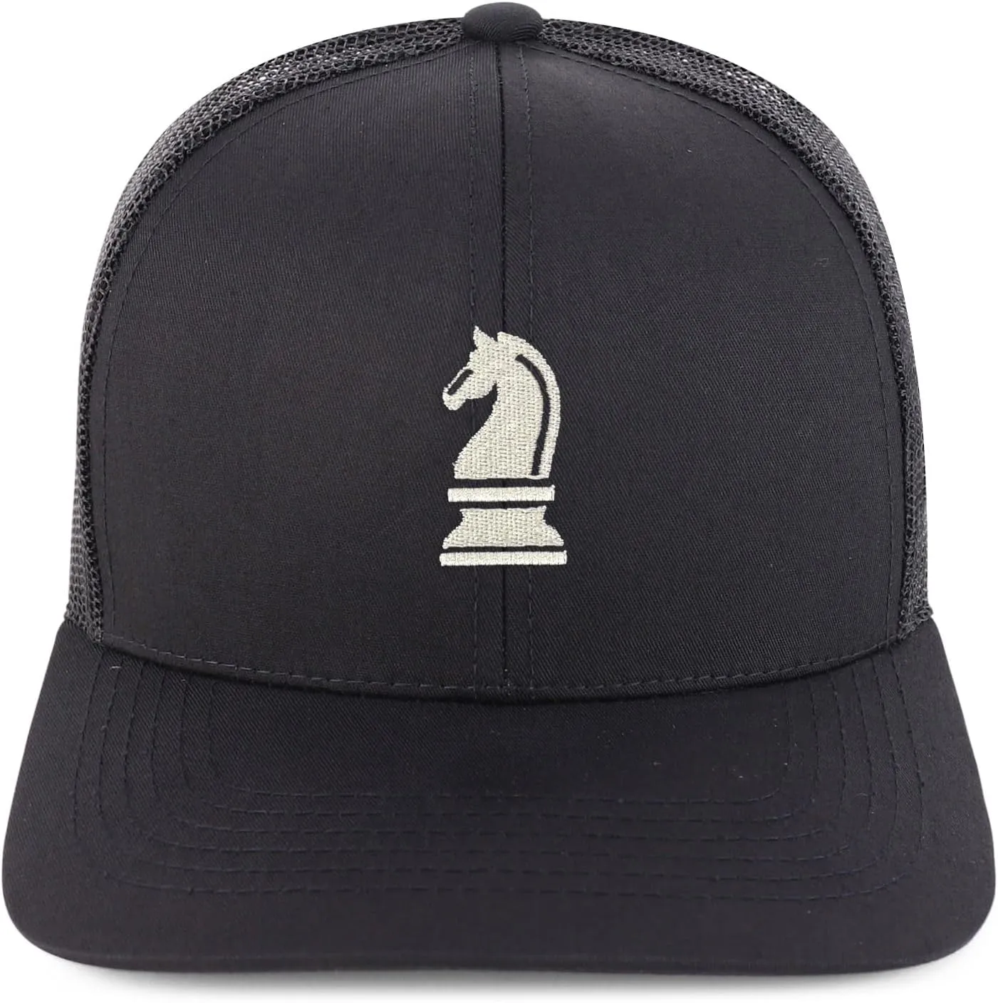 Trendy Apparel Shop Chess Knight Embroidered Mesh Trucker Baseball Cap