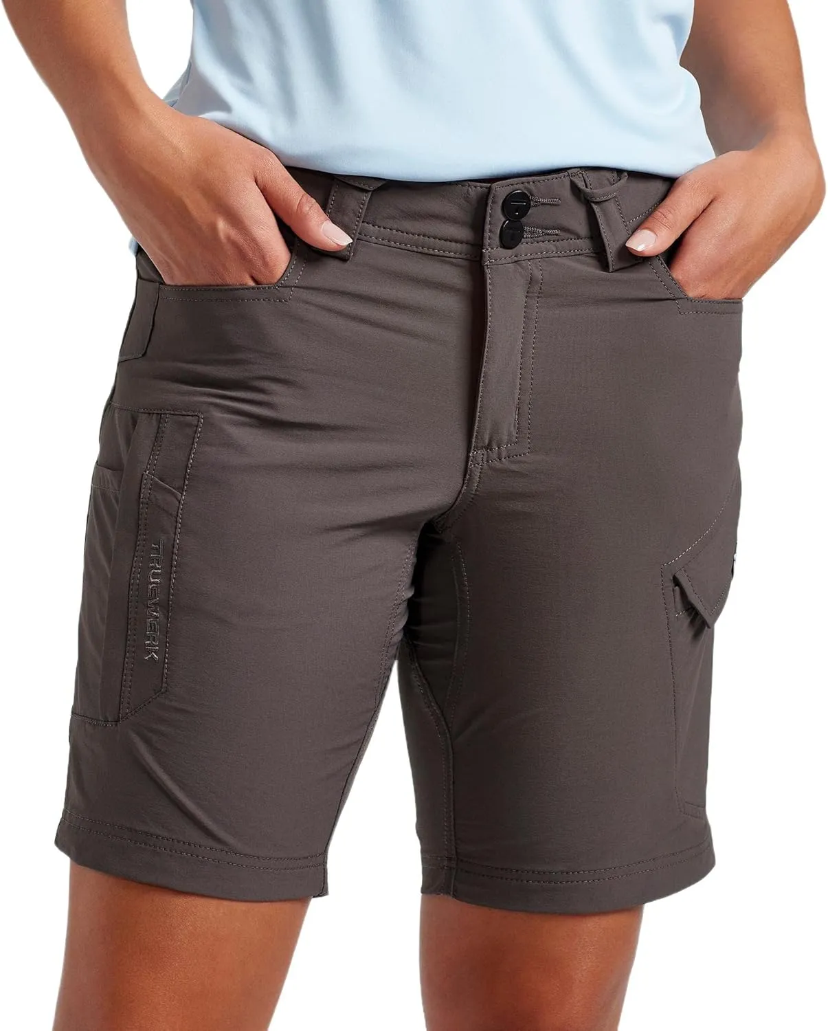 TRUEWERK Womens Workwear Shorts - T1 WerkShorts - Relaxed Fit, Lightweight, Moisture Wicking, Shorts with 4-Way Stretch