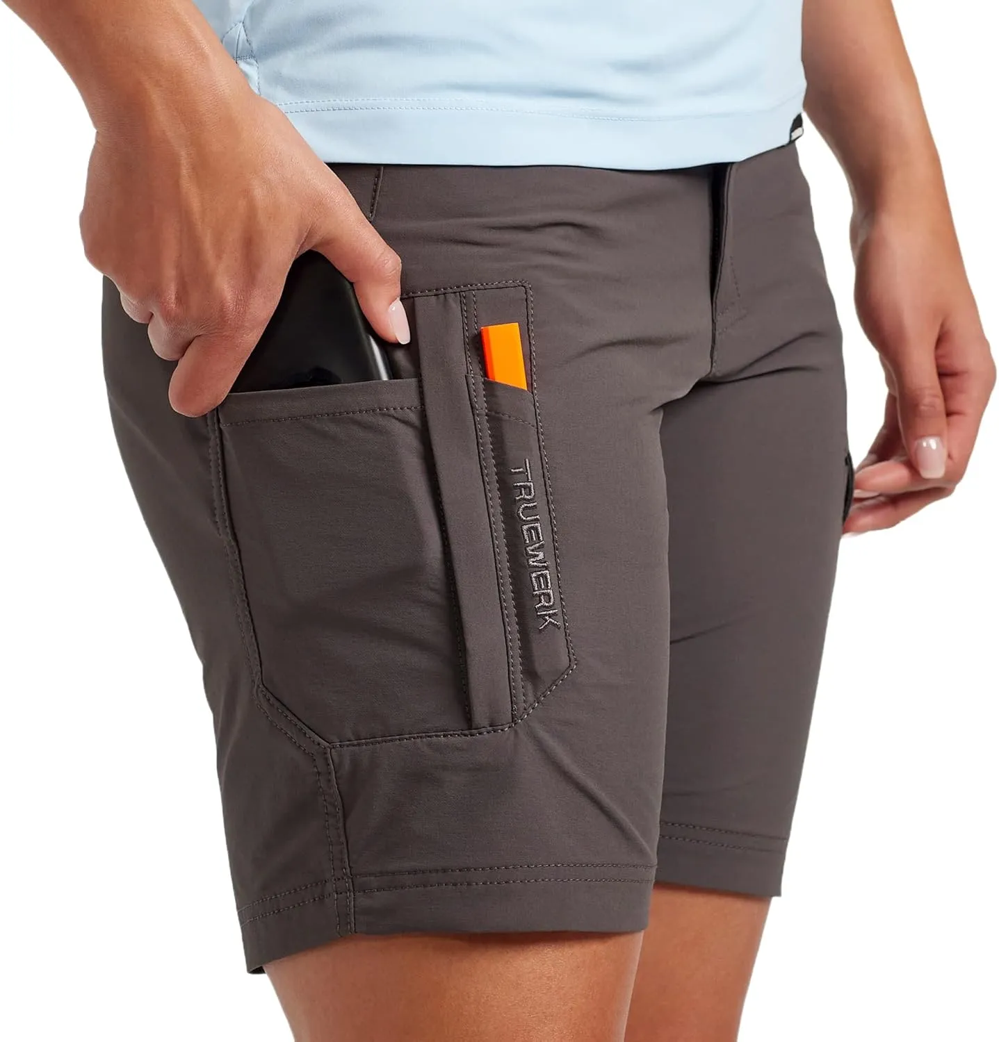 TRUEWERK Womens Workwear Shorts - T1 WerkShorts - Relaxed Fit, Lightweight, Moisture Wicking, Shorts with 4-Way Stretch