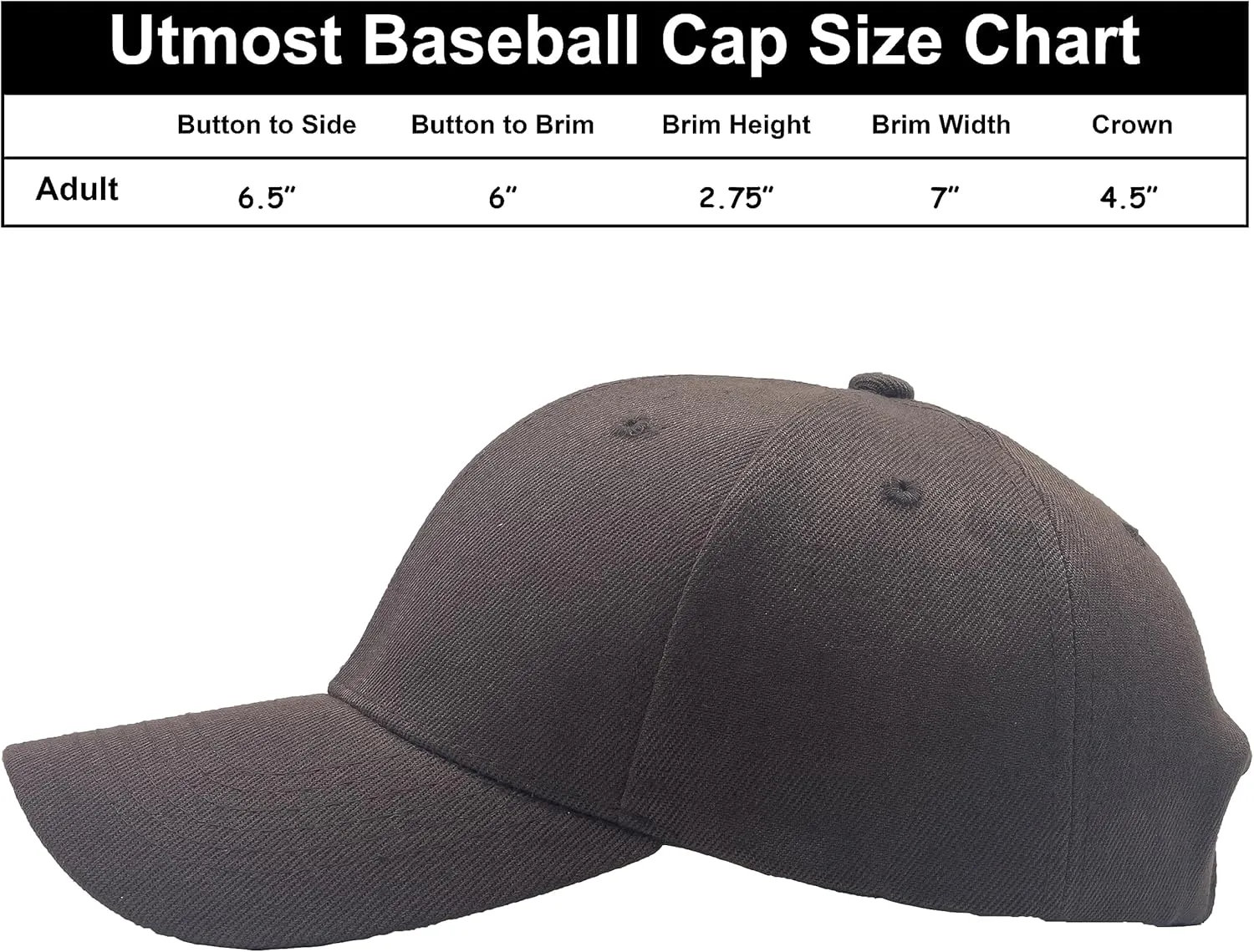 Utmost Structured Baseball Cap with Adjustable Closure - Performance Hat for Outdoor Activities and Custom Embroidery