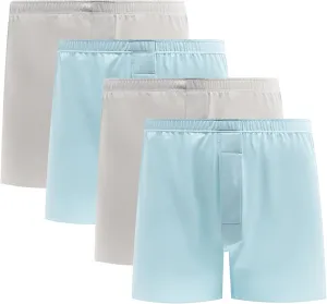 VISSAY Satin Boxers for Men, Silk Feeling Sleep Shorts Underwear Pack, Silky Pajama Shorts