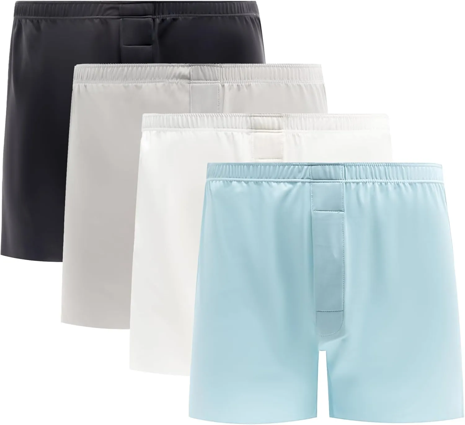 VISSAY Satin Boxers for Men, Silk Feeling Sleep Shorts Underwear Pack, Silky Pajama Shorts