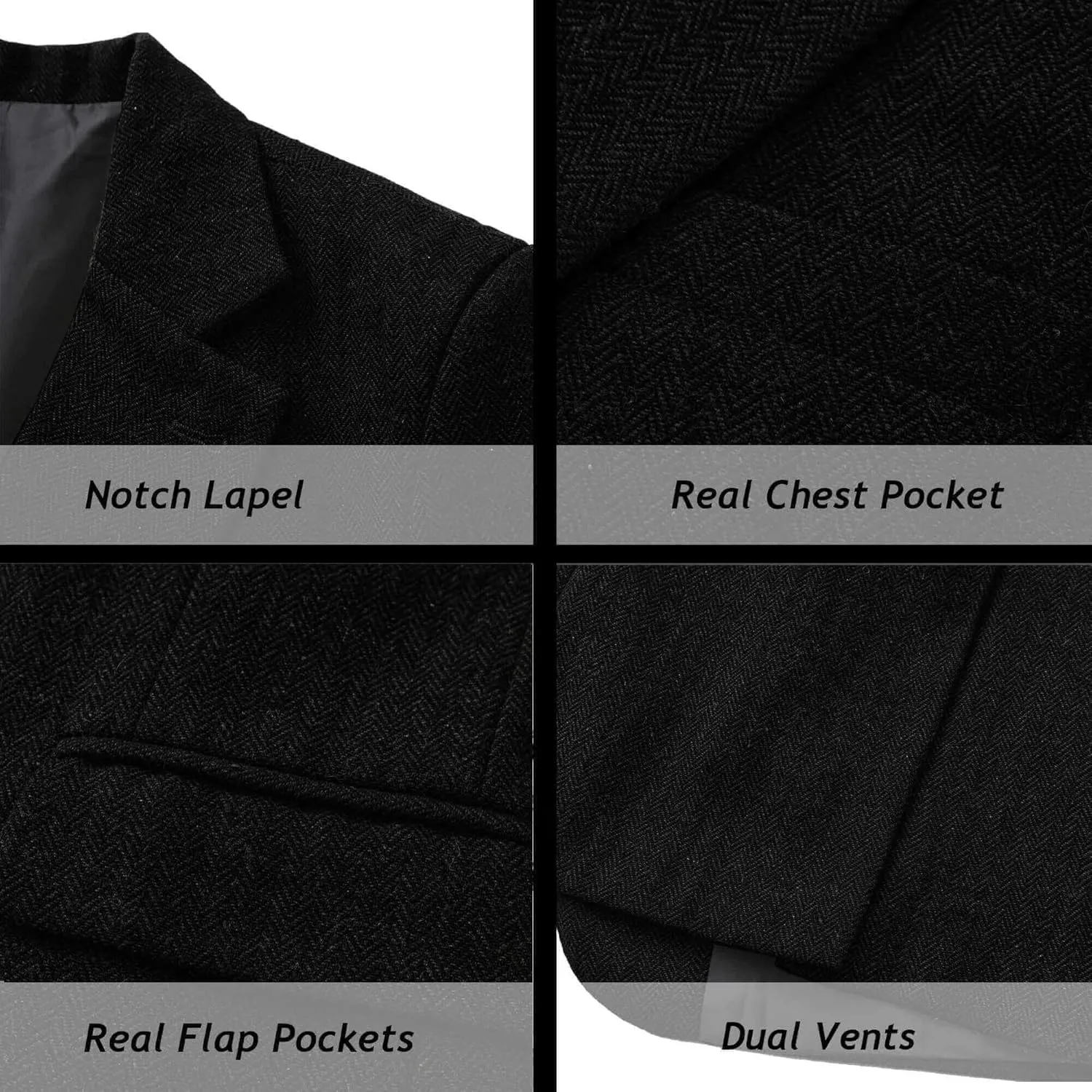 Wemaliyzd Vintage Men's Suit 3 Piece Plaid Tweed Herringbone Suits for Wedding Business Blazer Vest Pants