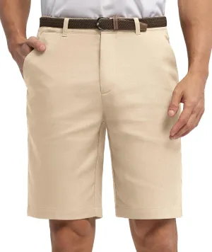 Willit Men's Linen Shorts Dress Summer Casual Work Linen Shorts Flat Front with Pockets 10"