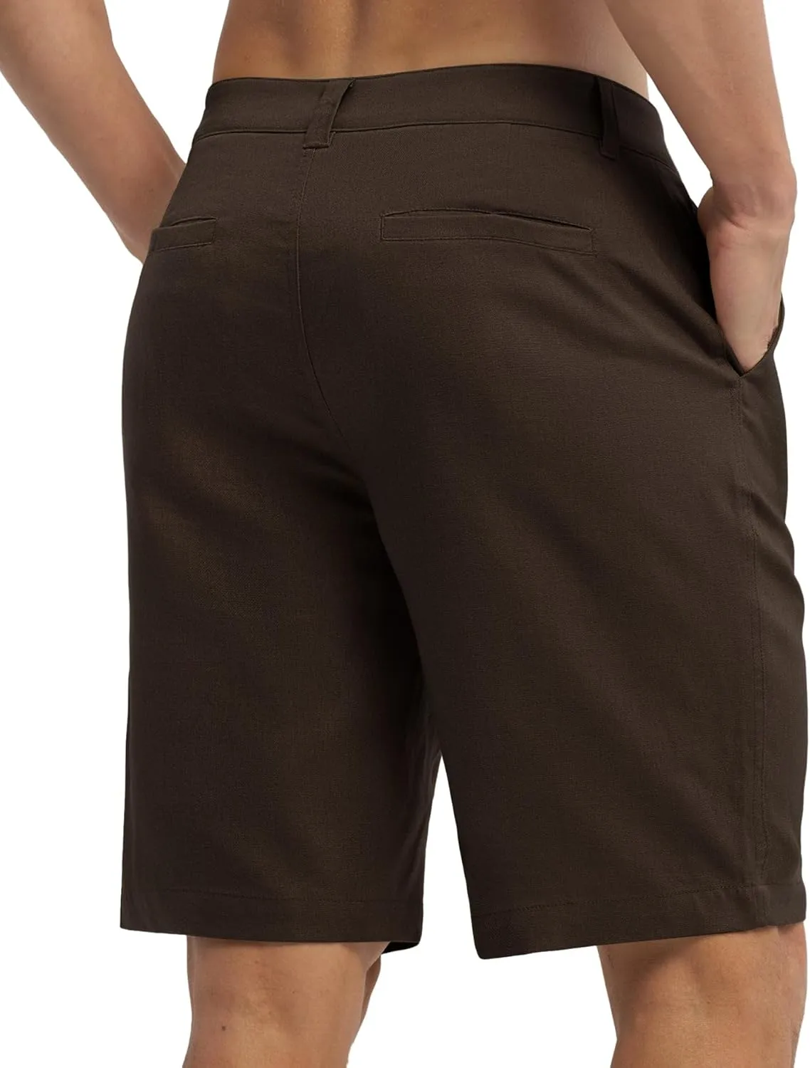 Willit Men's Linen Shorts Dress Summer Casual Work Linen Shorts Flat Front with Pockets 10"