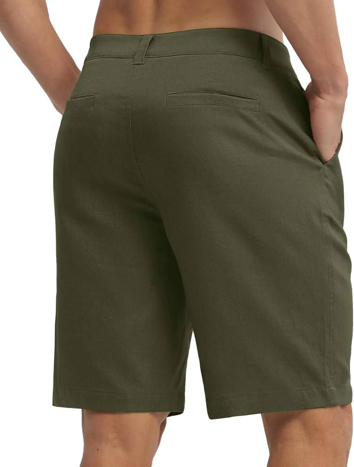 Willit Men's Linen Shorts Dress Summer Casual Work Linen Shorts Flat Front with Pockets 10"