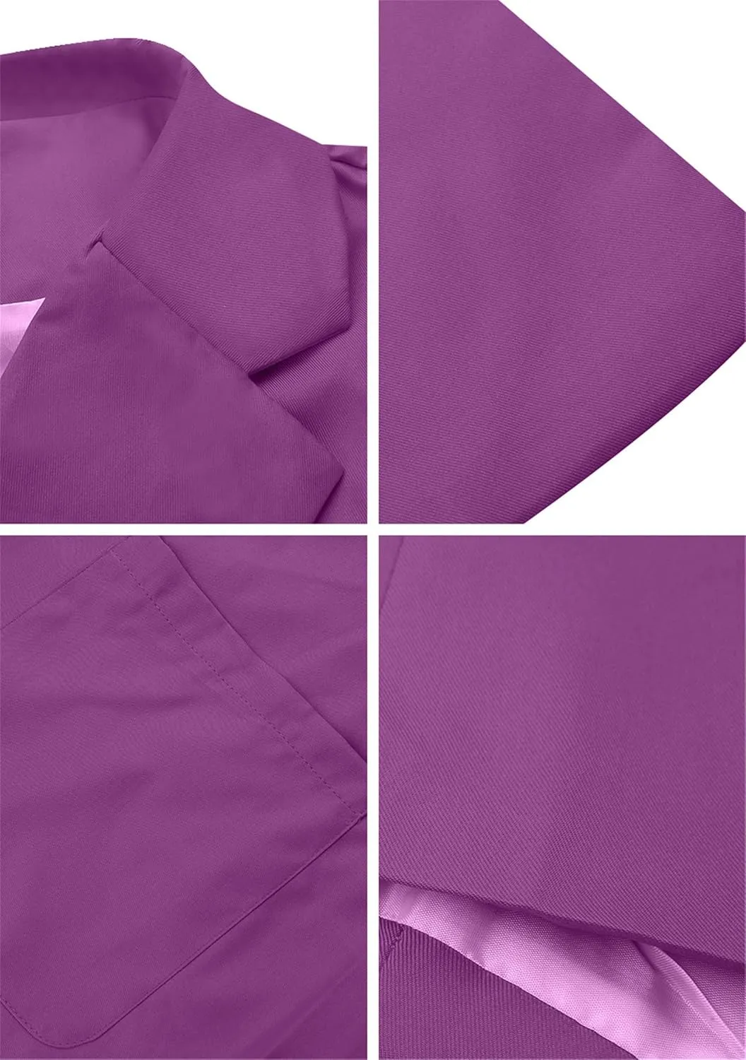 WIWIQS Women Blazer Lapel Solid Color Casual Loose Office Coat with Pockets Long Sleeve Slim Work Jacket